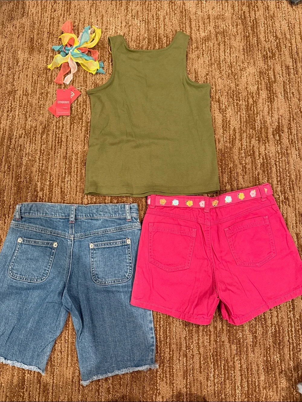 Gymboree Bright Pink Floral Belted Girls' Shorts